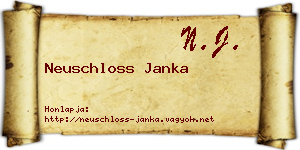 Neuschloss Janka névjegykártya